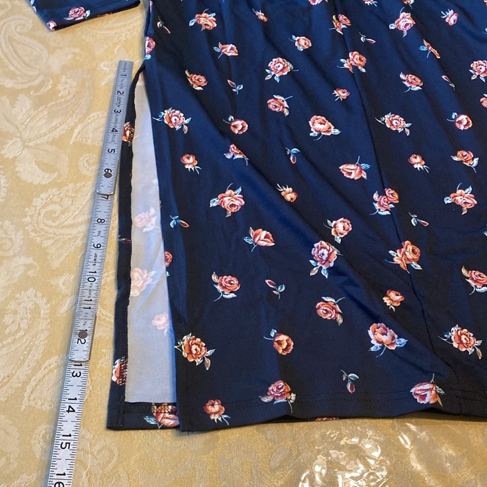 SHEIN VCAY Allover Floral Print Split Thigh Bodycon Dress size S new with tag - Picture 15 of 15